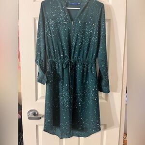 Apt. 9 Teal Midi Dress with White Dots